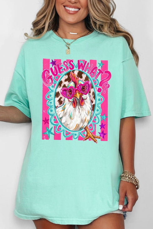 Guess What Chicken Butt Full Front & Back Design Comfort Colors Adult Ring-Spun Cotton Tee