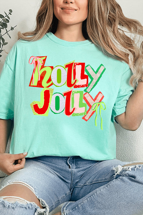 Retro Holly Jolly Comfort Colors Adult Ring-Spun Cotton Tee