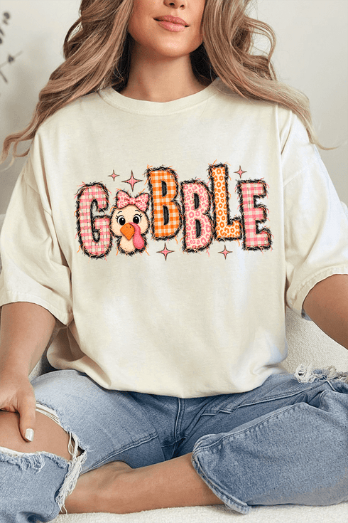 Gobble In Gingham Comfort Colors Adult Ring-Spun Cotton Tee