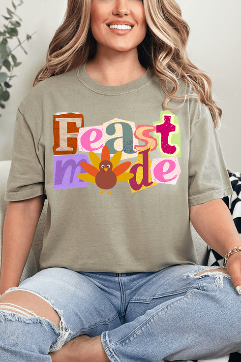 Turkey Feast Mode Comfort Colors Adult Ring-Spun Cotton Tee
