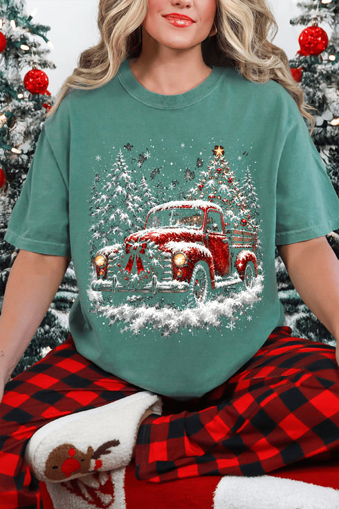 Evergreen Christmas Drive Comfort Colors Adult Ring-Spun Cotton Tee