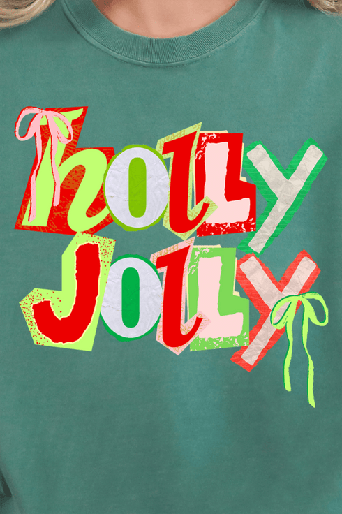 Retro Holly Jolly Comfort Colors Adult Ring-Spun Cotton Tee