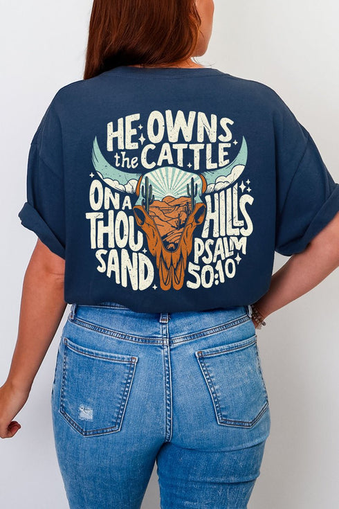 On A Thousand Hills Front & Back Comfort Colors Adult Ring-Spun Cotton Tee