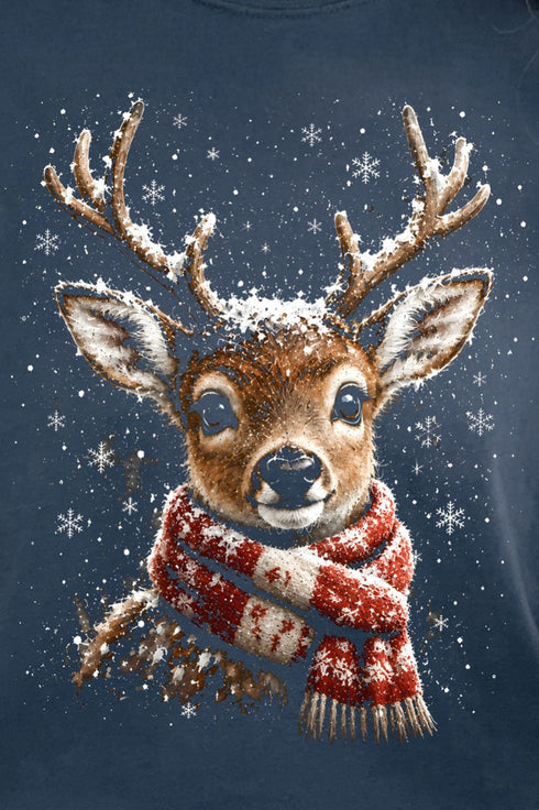 Snow Kissed Reindeer Comfort Colors Adult Ring-Spun Cotton Tee