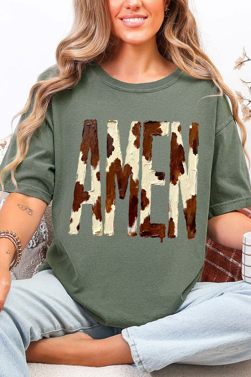 Painted Cow Amen Comfort Colors Adult Ring-Spun Cotton Tee