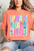 Pray Wait Trust Bright Doodle Comfort Colors Adult Ring-Spun Cotton Tee