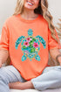 Seaside Sparkle Turtle Comfort Colors Adult Ring-Spun Cotton Tee