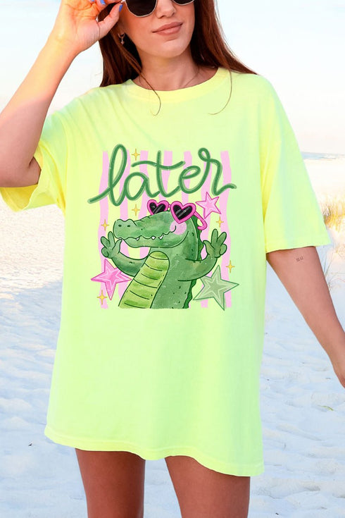 Preppy Later Gator Comfort Colors Adult Ring-Spun Cotton Tee