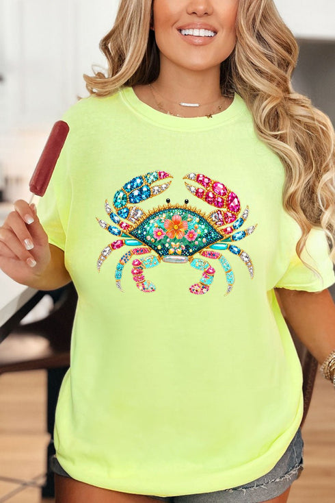 Seaside Sparkle Crab Comfort Colors Adult Ring-Spun Cotton Tee