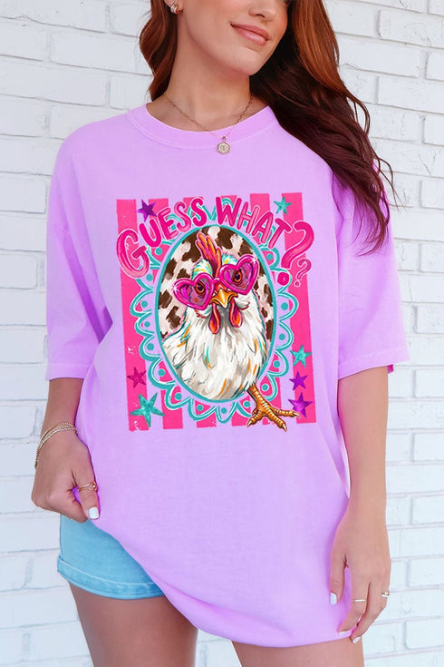 Guess What Chicken Butt Full Front & Back Design Comfort Colors Adult Ring-Spun Cotton Tee