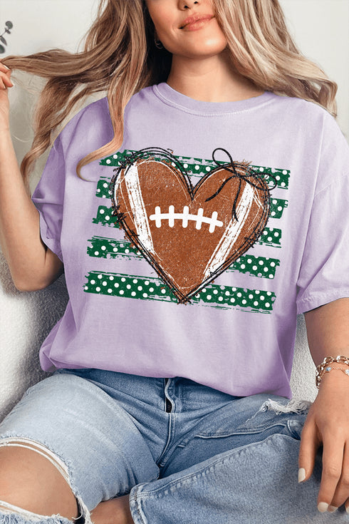 Green Football Sweetheart Comfort Colors Adult Ring-Spun Cotton Tee