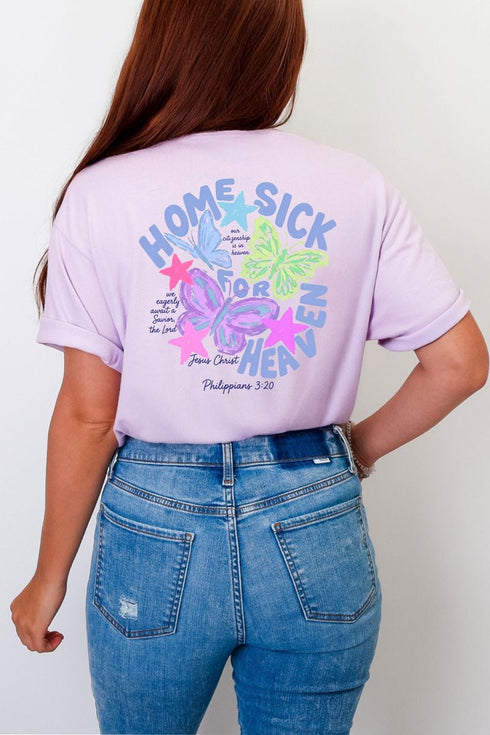Homesick For Heaven Front & Back Comfort Colors Adult Ring-Spun Cotton Tee