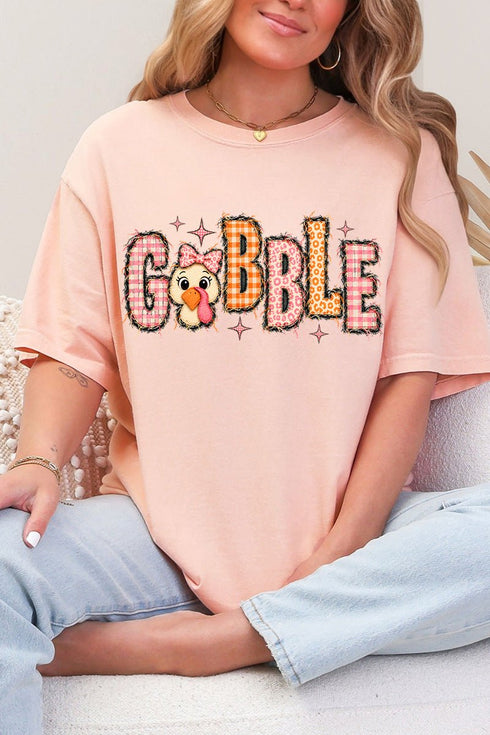 Gobble In Gingham Comfort Colors Adult Ring-Spun Cotton Tee