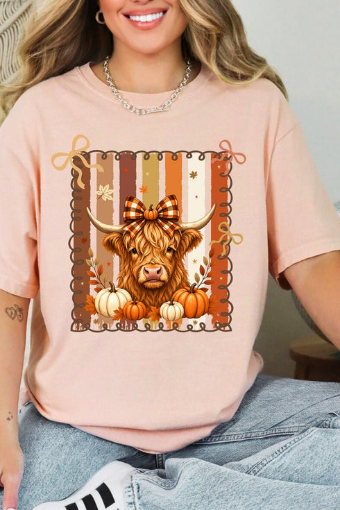 Highland In Autumn Comfort Colors Adult Ring-Spun Cotton Tee