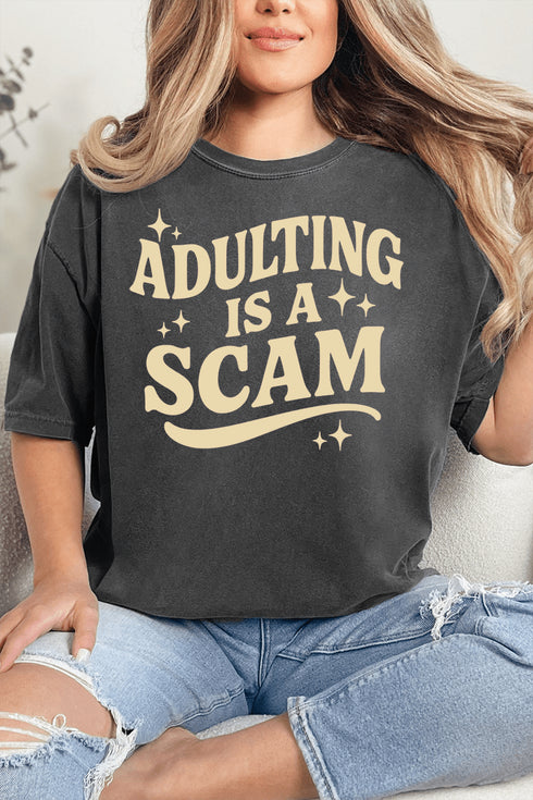 Adulting Is A Scam Comfort Colors Adult Ring-Spun Cotton Tee