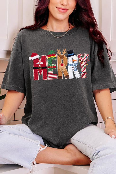 Christmas Characters Merry Comfort Colors Adult Ring-Spun Cotton Tee