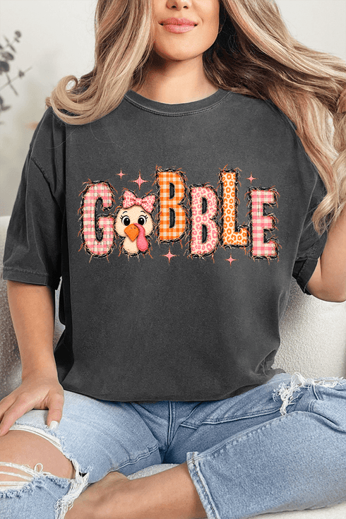 Gobble In Gingham Comfort Colors Adult Ring-Spun Cotton Tee