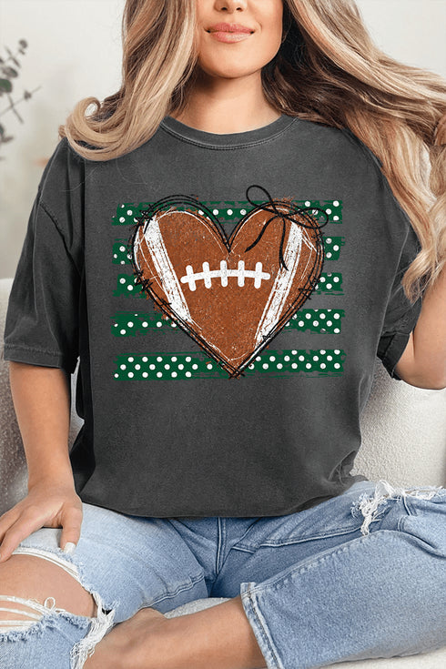 Green Football Sweetheart Comfort Colors Adult Ring-Spun Cotton Tee