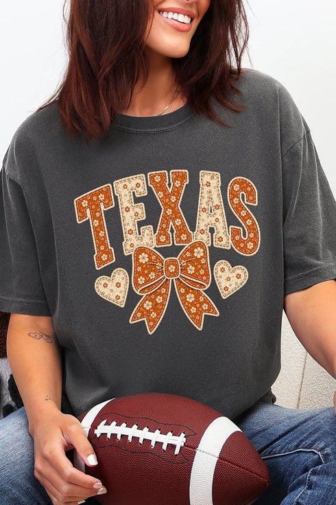 Texas Blooming Bow Comfort Colors Adult Ring-Spun Cotton Tee