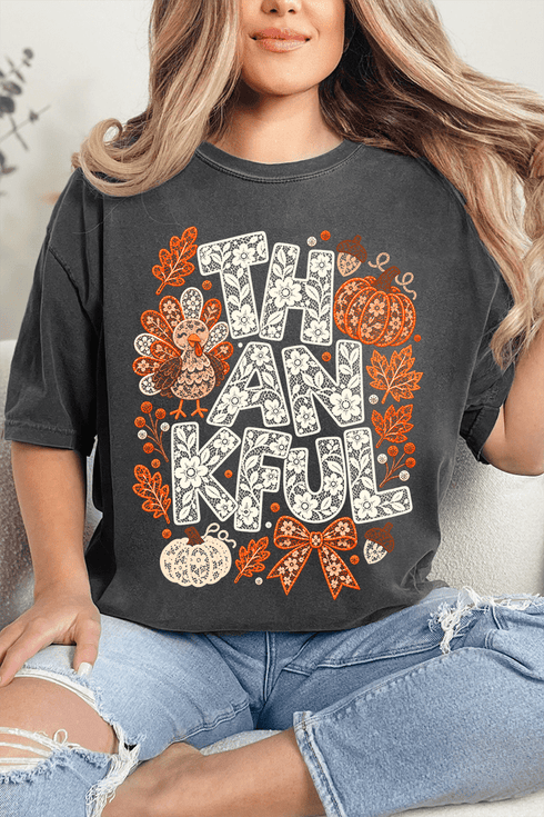 Thankful Lacework Comfort Colors Adult Ring-Spun Cotton Tee