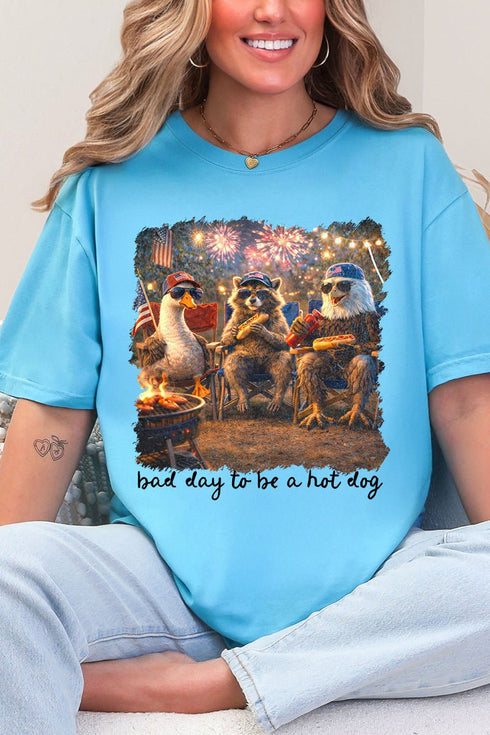 Patriotic Trio Hot Dog Comfort Colors Adult Ring-Spun Cotton Tee