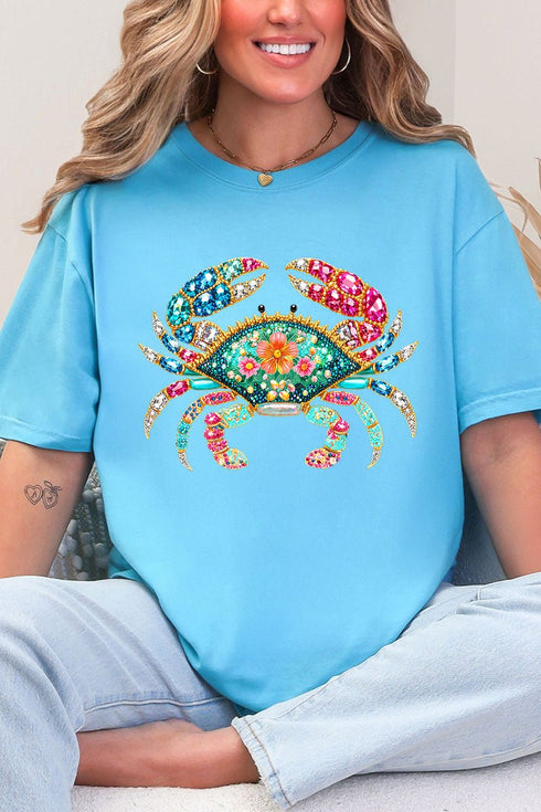 Seaside Sparkle Crab Comfort Colors Adult Ring-Spun Cotton Tee