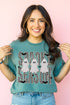Spooky Season Gingham & Ghosts Comfort Colors Adult Ring-Spun Cotton Tee