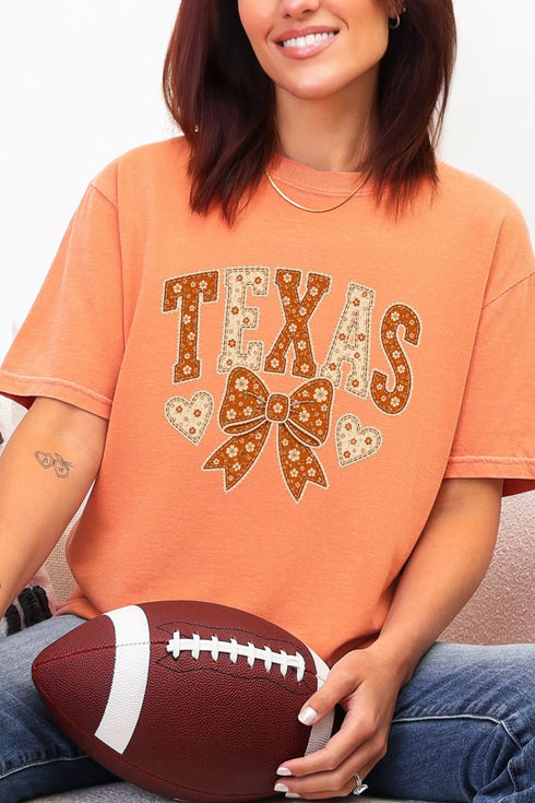 Texas Blooming Bow Comfort Colors Adult Ring-Spun Cotton Tee