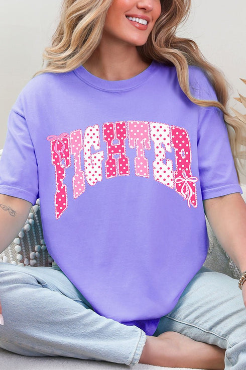 Pink Polka Pop Fighter Comfort Colors Adult Ring-Spun Cotton Tee