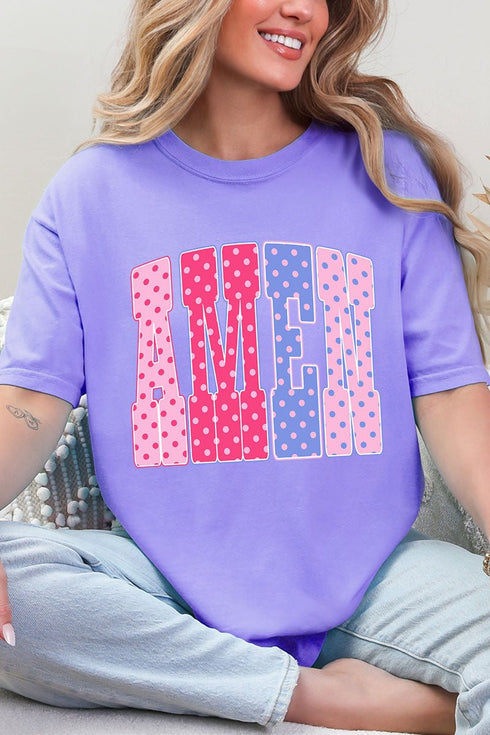 Polka Dot Pop Amen Comfort Colors Adult Ring-Spun Cotton Tee