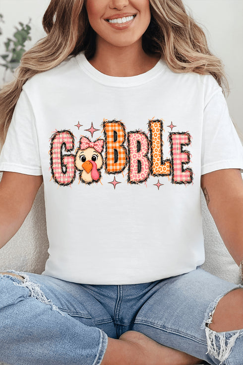 Gobble In Gingham Comfort Colors Adult Ring-Spun Cotton Tee