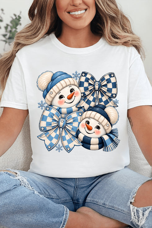 Winter Check Snowmen Comfort Colors Adult Ring-Spun Cotton Tee