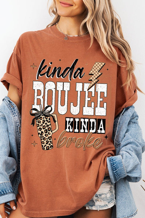 Kinda Boujee Kinda Broke Comfort Colors Adult Ring-Spun Cotton Tee