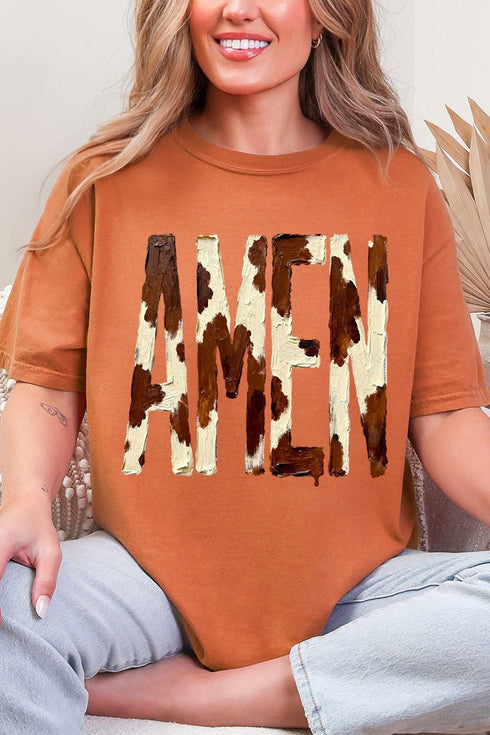 Painted Cow Amen Comfort Colors Adult Ring-Spun Cotton Tee
