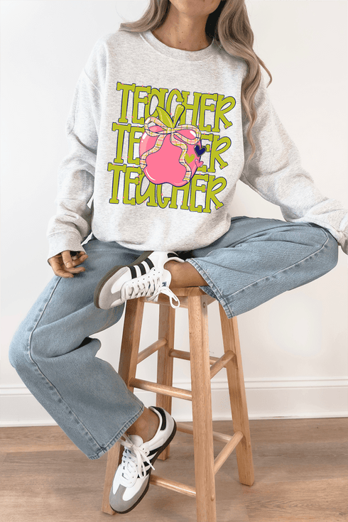 Apple For The Teacher Heavy Blend Crew Sweatshirt