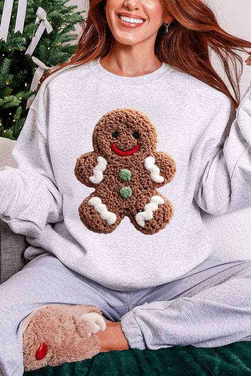 Faux Yarn Gingerbread Kisses Heavy Blend Crew Sweatshirt