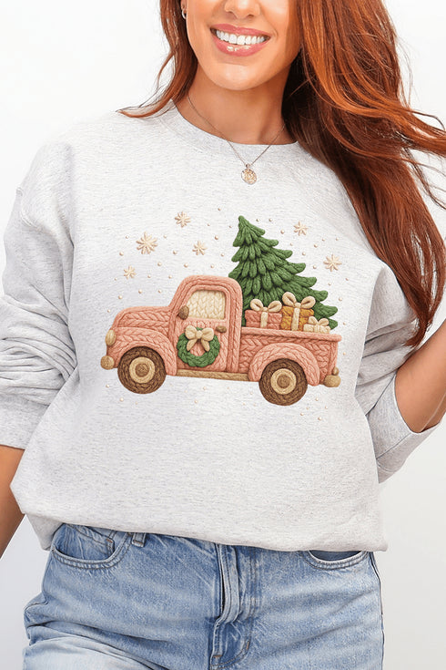 Faux Yarn Holly Jolly Haul Heavy Blend Crew Sweatshirt