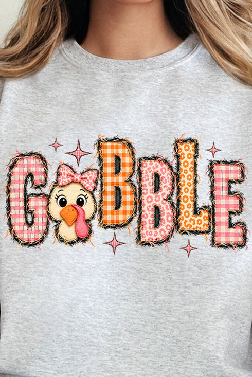 Gobble In Gingham Heavy Blend Crew Sweatshirt