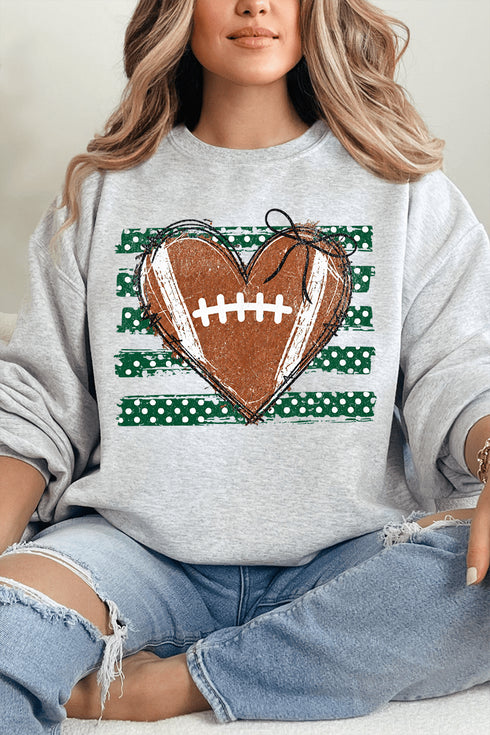Green Football Sweetheart Heavy Blend Crew Sweatshirt