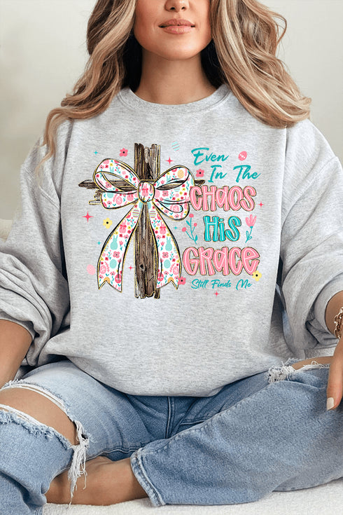 In The Chaos Coquette Cross Heavy Blend Crew Sweatshirt