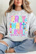 Pray Wait Trust Bright Doodle Heavy Blend Crew Sweatshirt