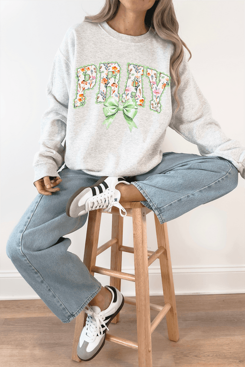 Watercolor Petaled Pray Heavy Blend Crew Sweatshirt