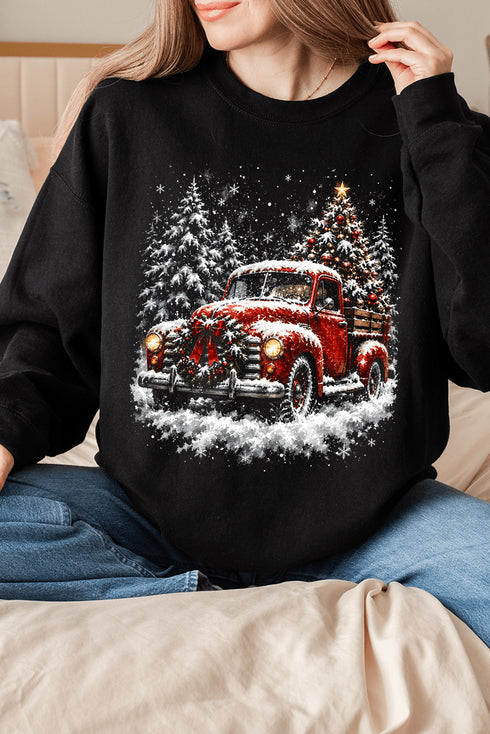 Evergreen Christmas Drive Heavy Blend Crew Sweatshirt