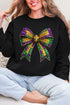 Faux Rhinestone Mardi Gras Bow Heavy Blend Crew Sweatshirt