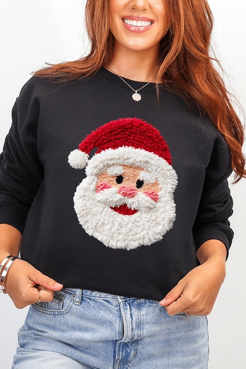 Faux Yarn Stitched With Cheer Santa Heavy Blend Crew Sweatshirt