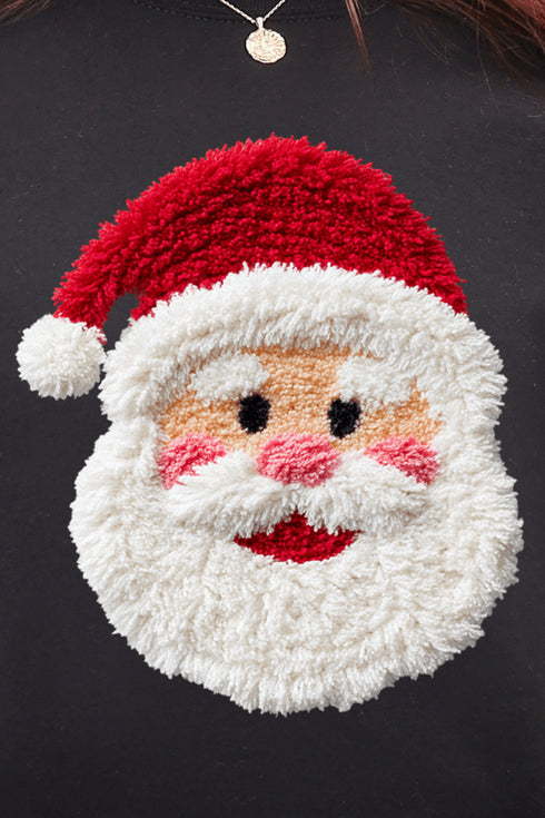 Faux Yarn Stitched With Cheer Santa Heavy Blend Crew Sweatshirt