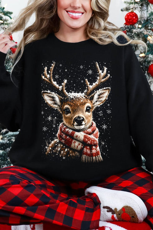 Snow Kissed Reindeer Heavy Blend Crew Sweatshirt
