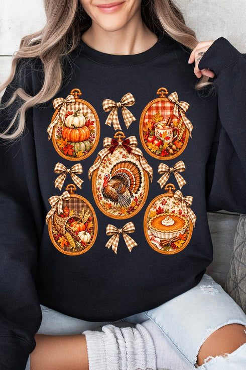 Thanksgiving Portraits Heavy Blend Crew Sweatshirt