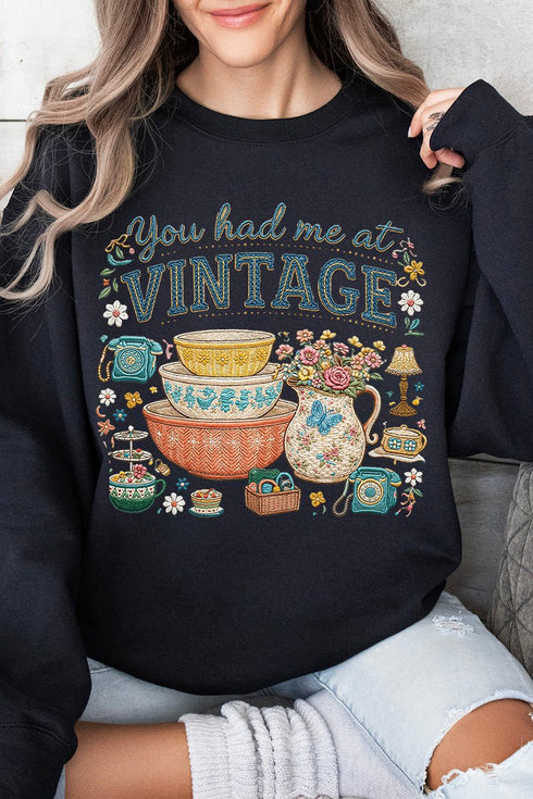 Vintage Threaded Treasures Heavy Blend Crew Sweatshirt