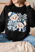 Winter Check Snowmen Heavy Blend Crew Sweatshirt